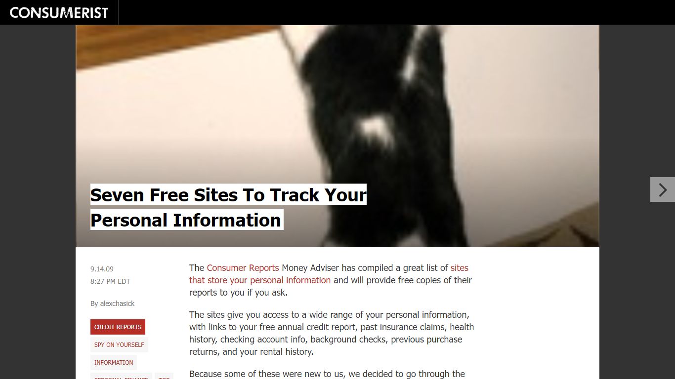 Seven Free Sites To Track Your Personal Information